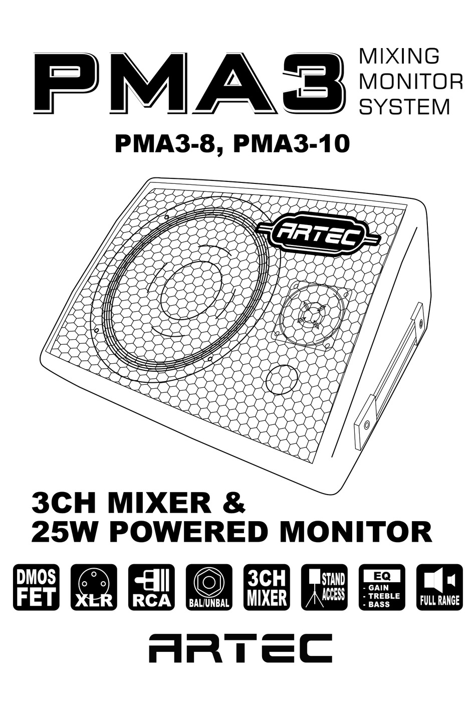 FN-260109-1169-H ARTEC PMA3 3チャンネルパワードモニター パワード