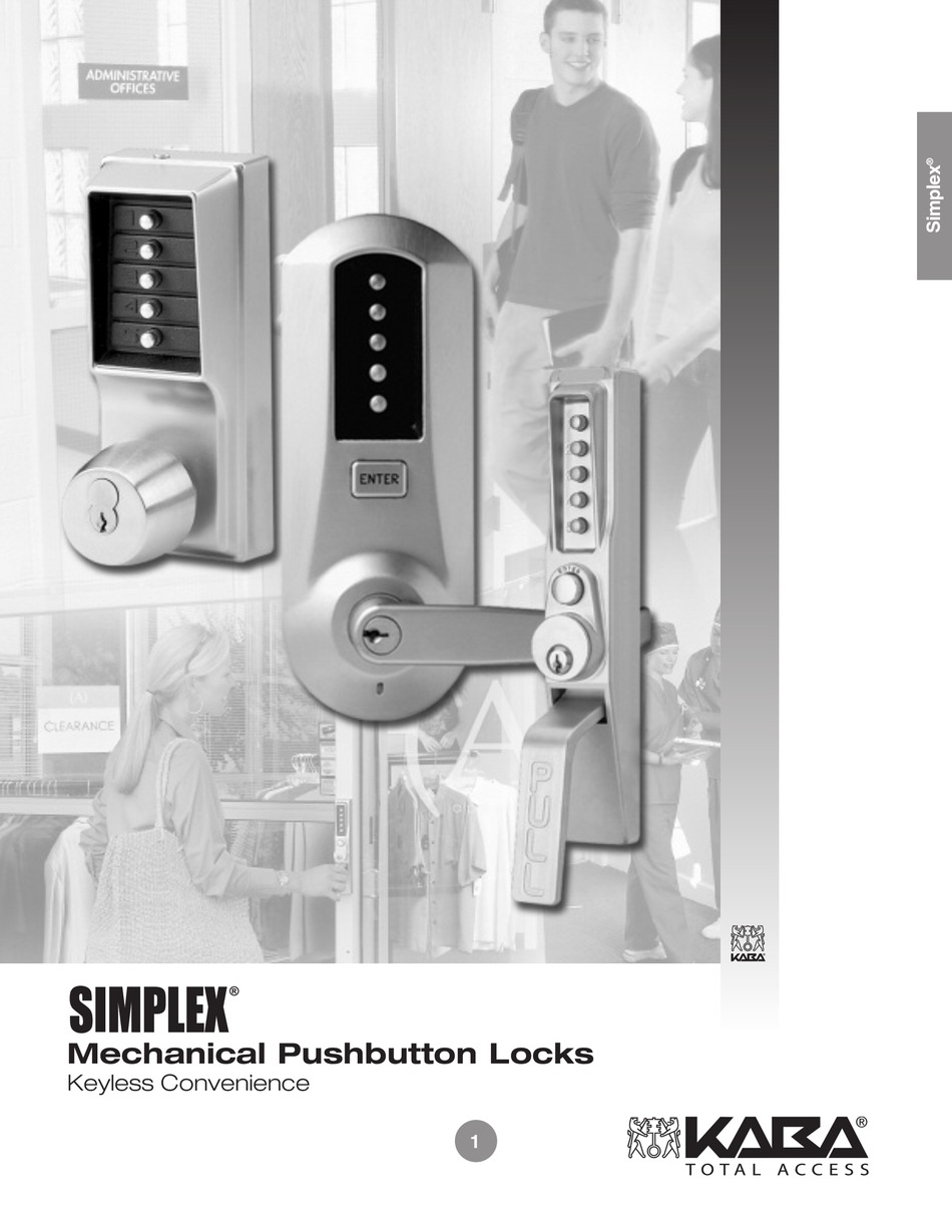 KABA SIMPLEX MECHANICAL PUSHBUTTON LOCKS MANUAL Pdf Download ManualsLib