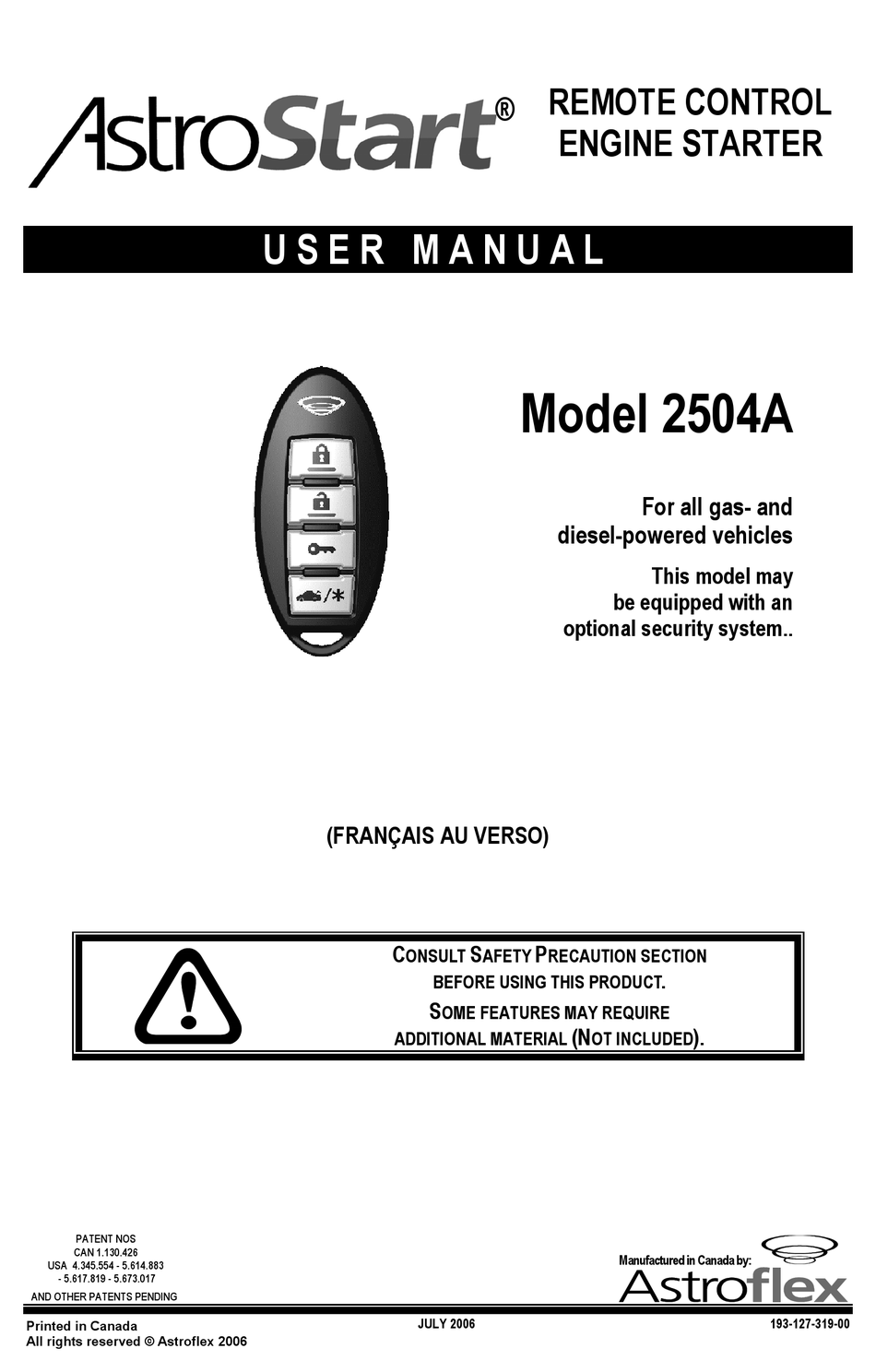 ASTROSTART 2504A USER MANUAL Pdf Download ManualsLib