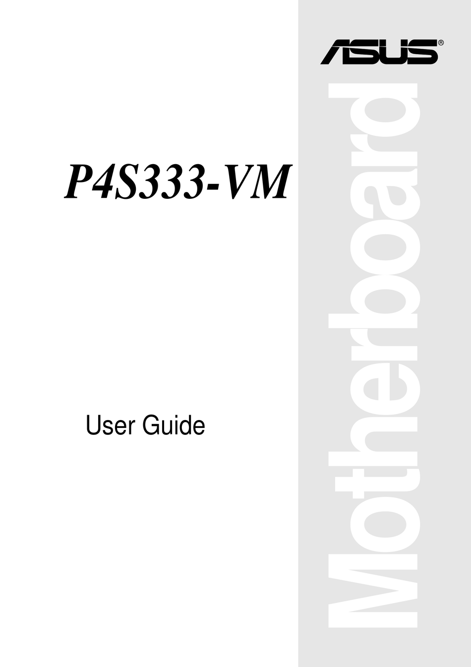 ASUS MOTHERBOARD P4S333-VM USER MANUAL Pdf Download | ManualsLib