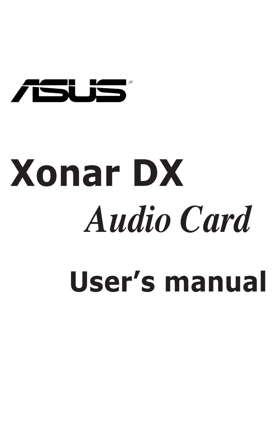 Asus Pci Express Audio Card Xonar Dx User Manual Pdf Download Manualslib