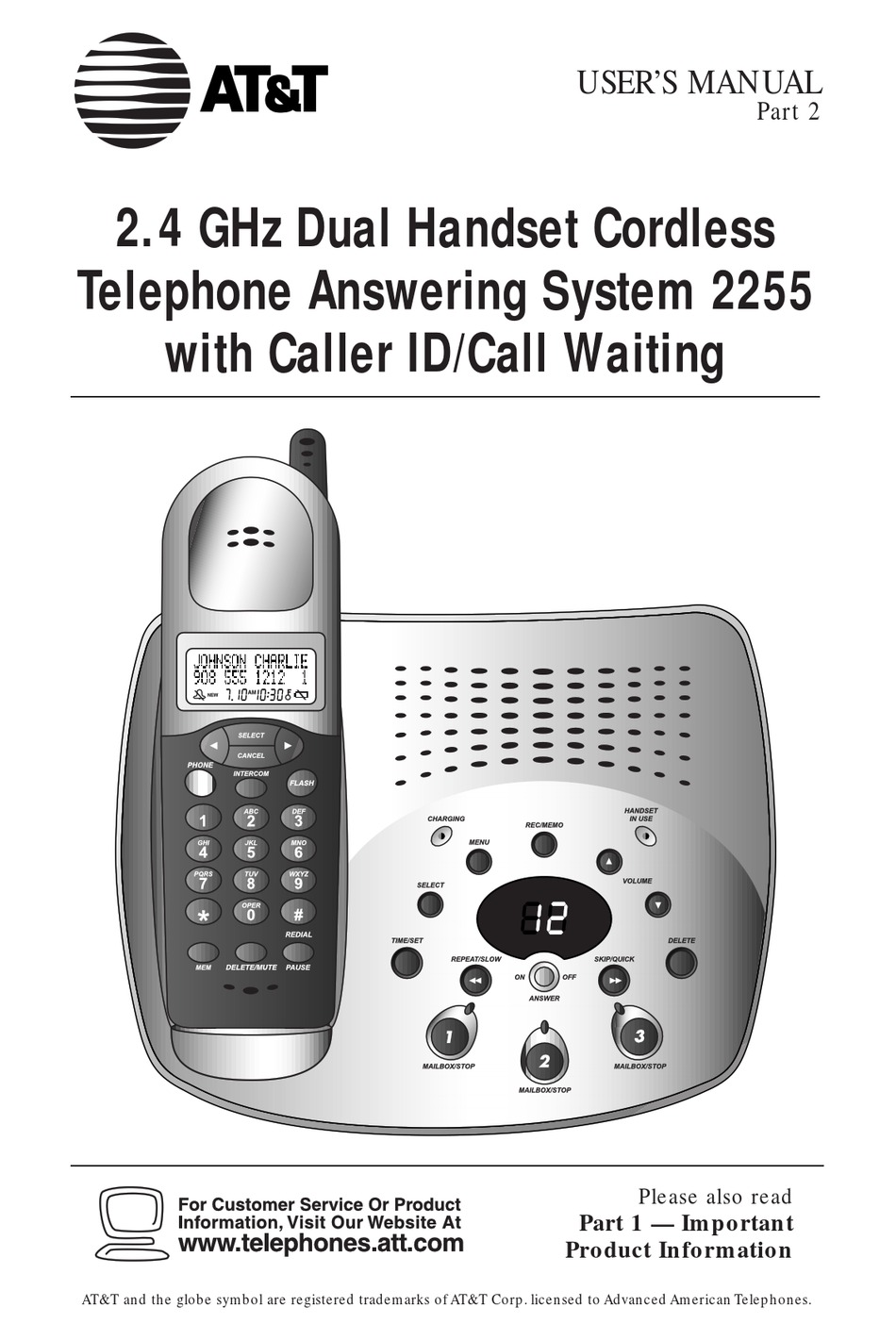 At T 2255 User Manual Pdf Download Manualslib