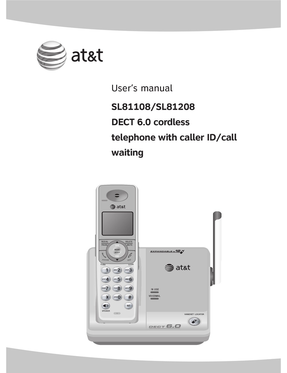 AT&T SL81108 USER MANUAL Pdf Download | ManualsLib