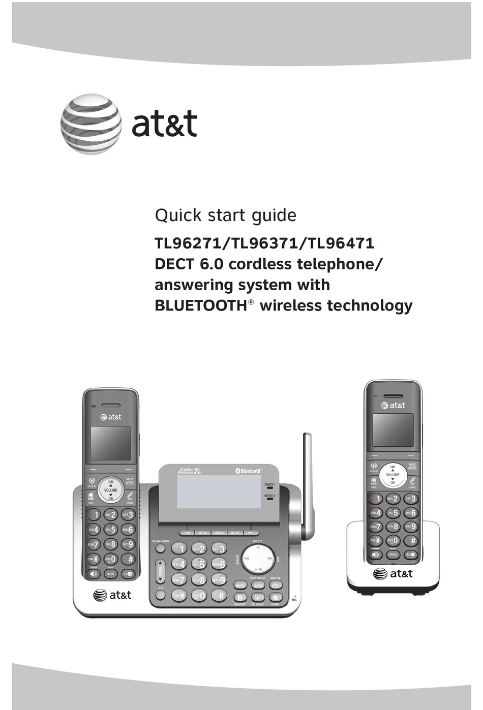 AT&T TL96271 DECT6.0 Cordless Bluetooth to Cell Phone 10 Handset Phone System 