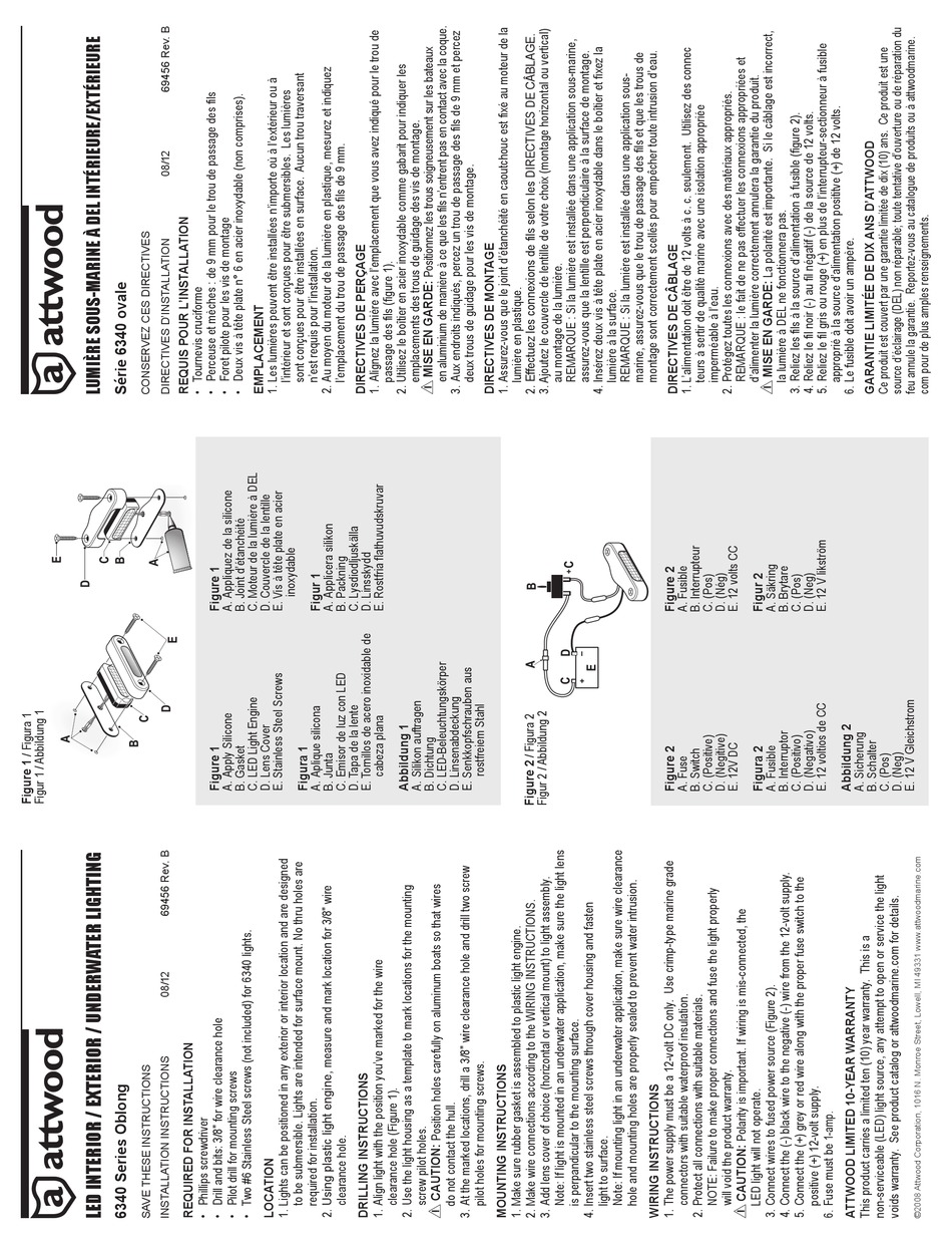 ATTWOOD 6340 SERIES INSTALLATION INSTRUCTIONS Pdf Download | ManualsLib