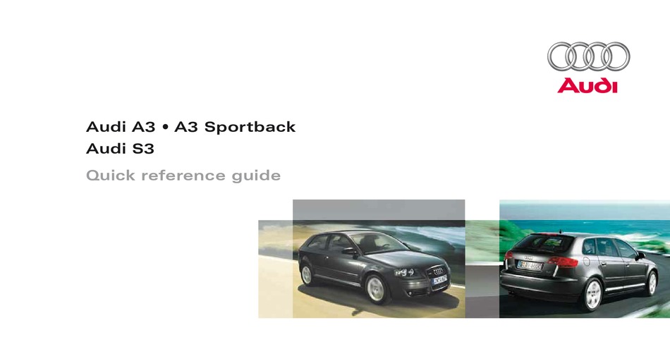 Audi A3 Sportback Quick Reference Manual Pdf Download Manualslib