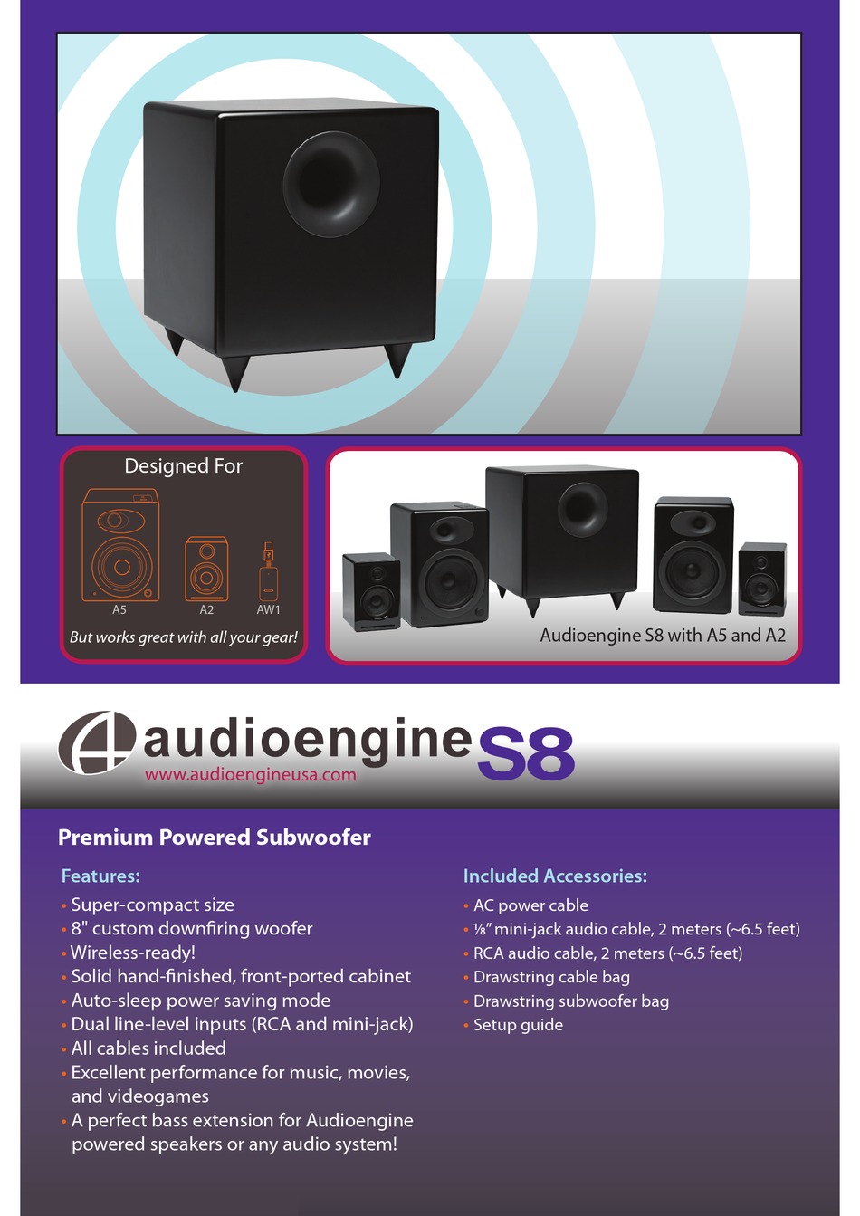 AUDIOENGINE AS8 SPECIFICATION Pdf Download ManualsLib