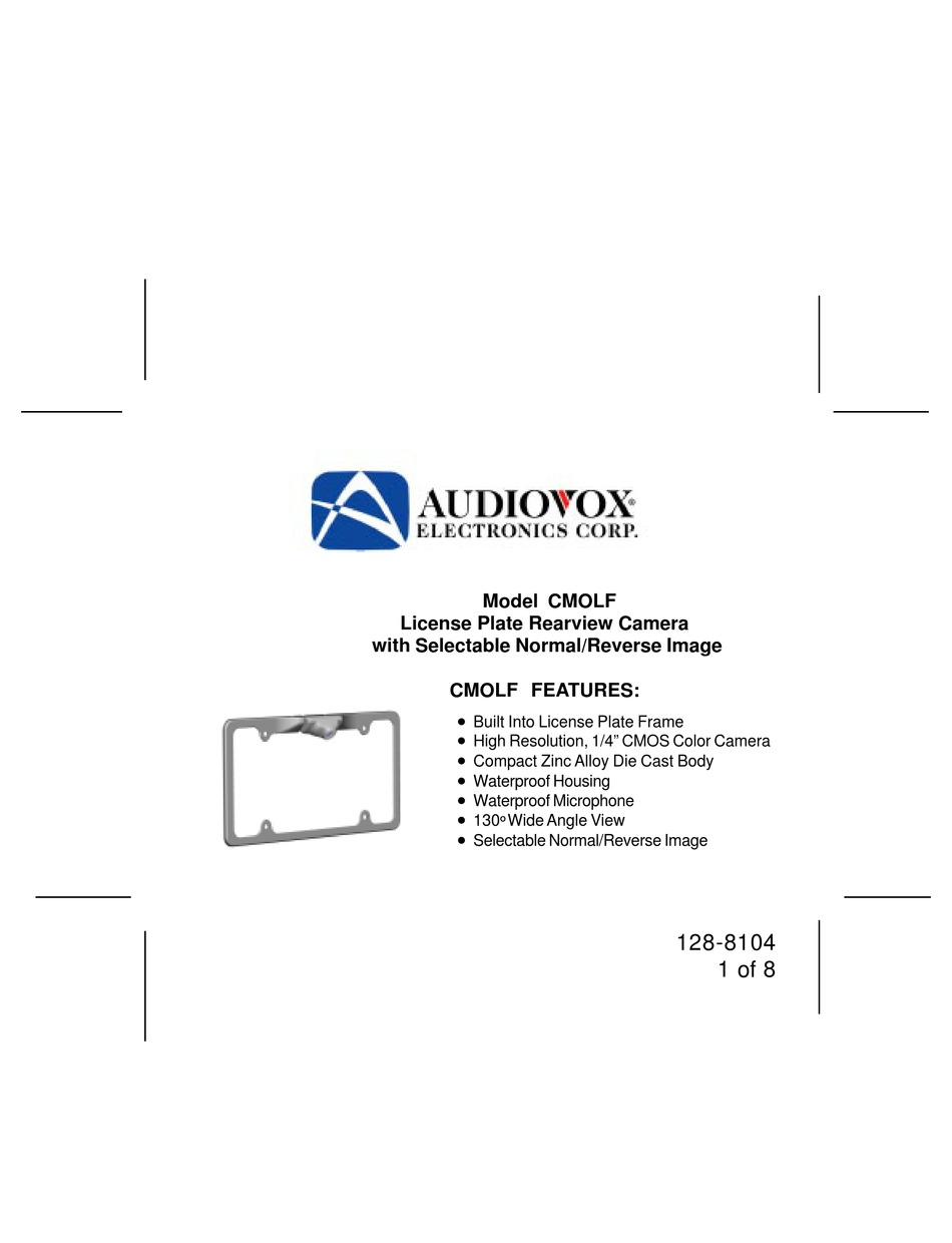 AUDIOVOX CMOLF OWNER'S MANUAL Pdf Download | ManualsLib