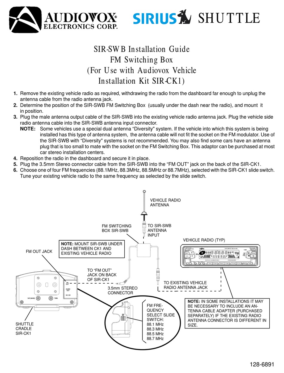 AUDIOVOX SIR-SWB INSTALLATION MANUAL Pdf Download | ManualsLib