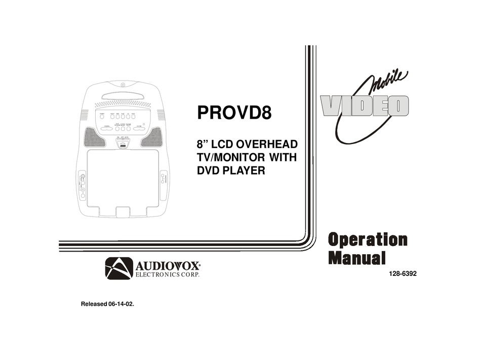 AUDIOVOX VIDEO PROVD8 OPERATION MANUAL Pdf Download | ManualsLib