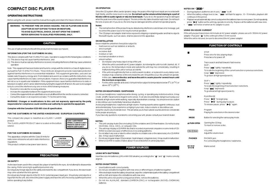 AUDIOVOX CE147 OPERATING INSTRUCTIONS Pdf Download | ManualsLib