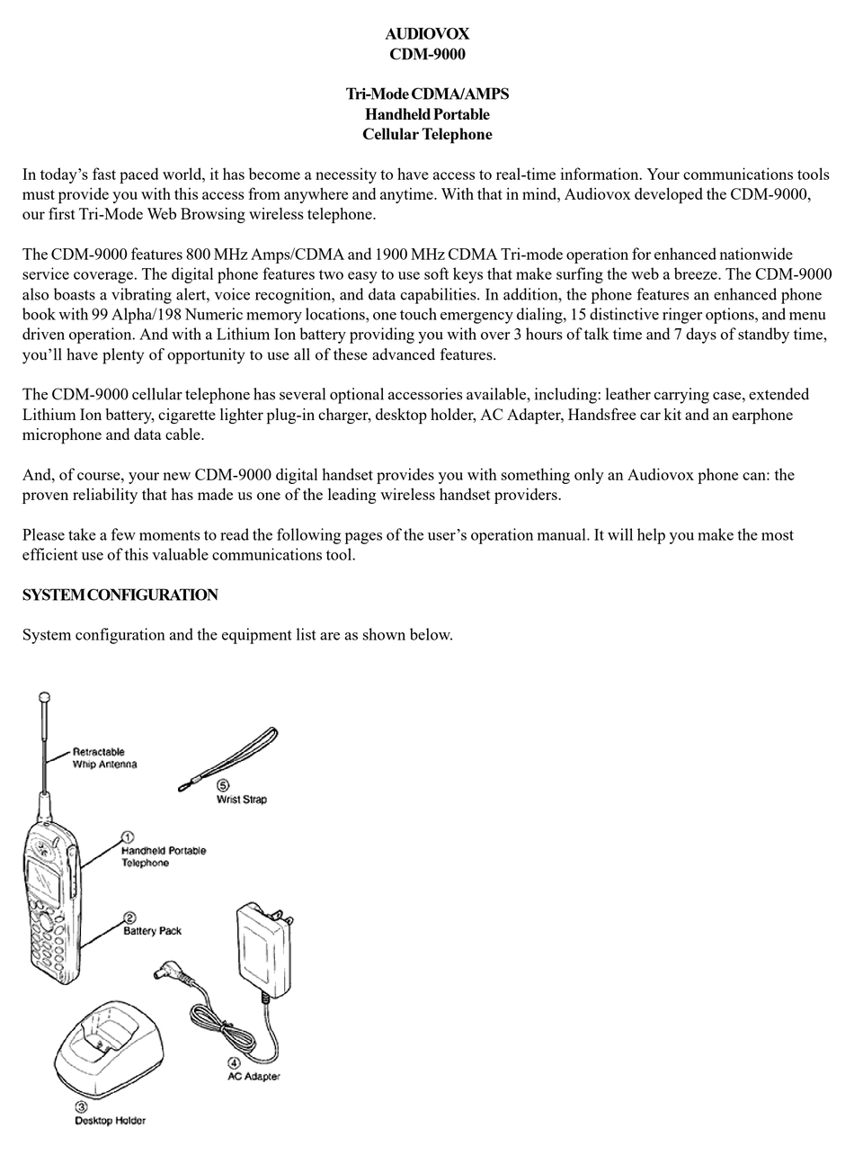 AUDIOVOX CDM9000 OWNER'S MANUAL Pdf Download | ManualsLib