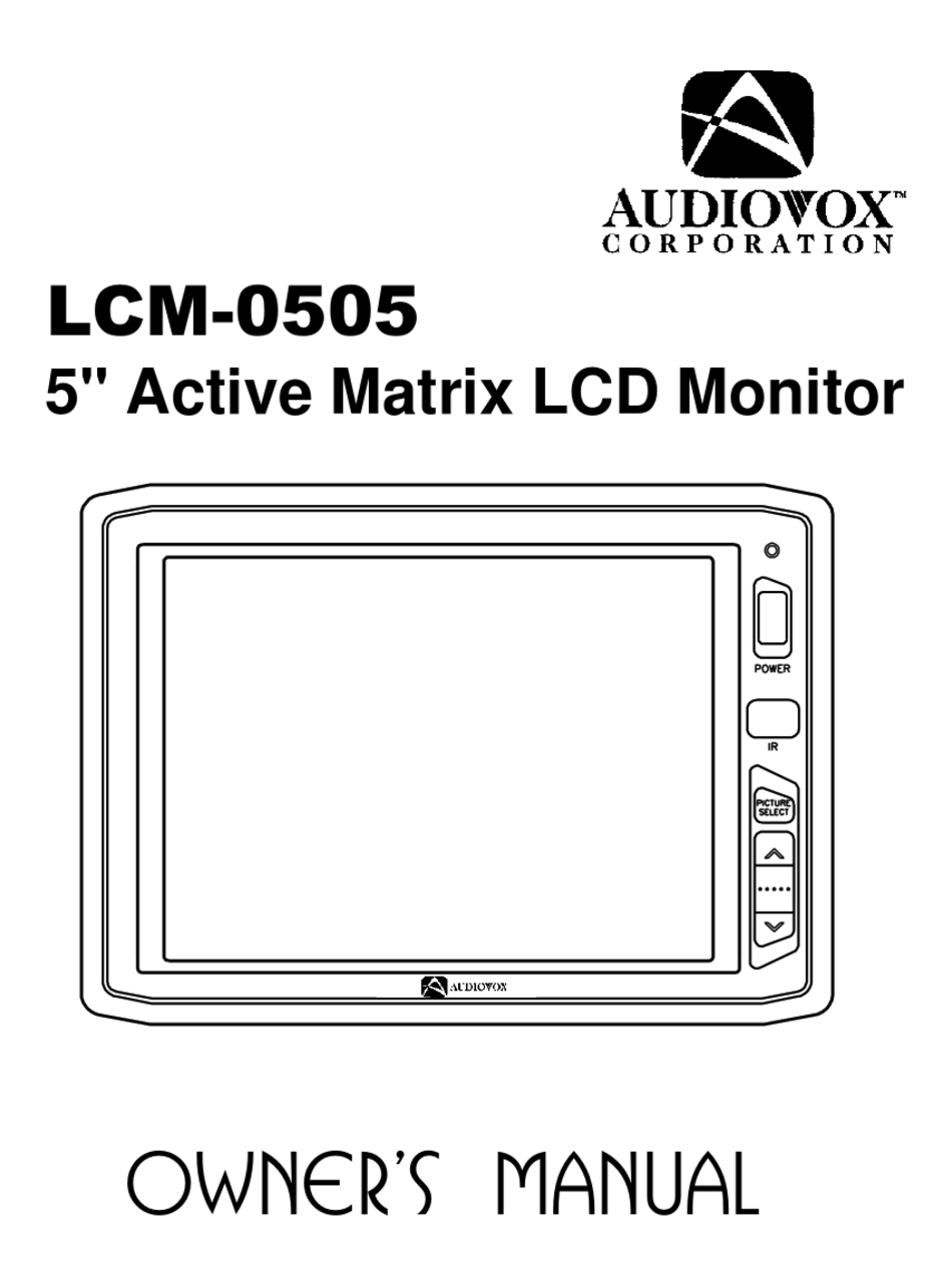 AUDIOVOX LCM-0505 OWNER'S MANUAL Pdf Download | ManualsLib