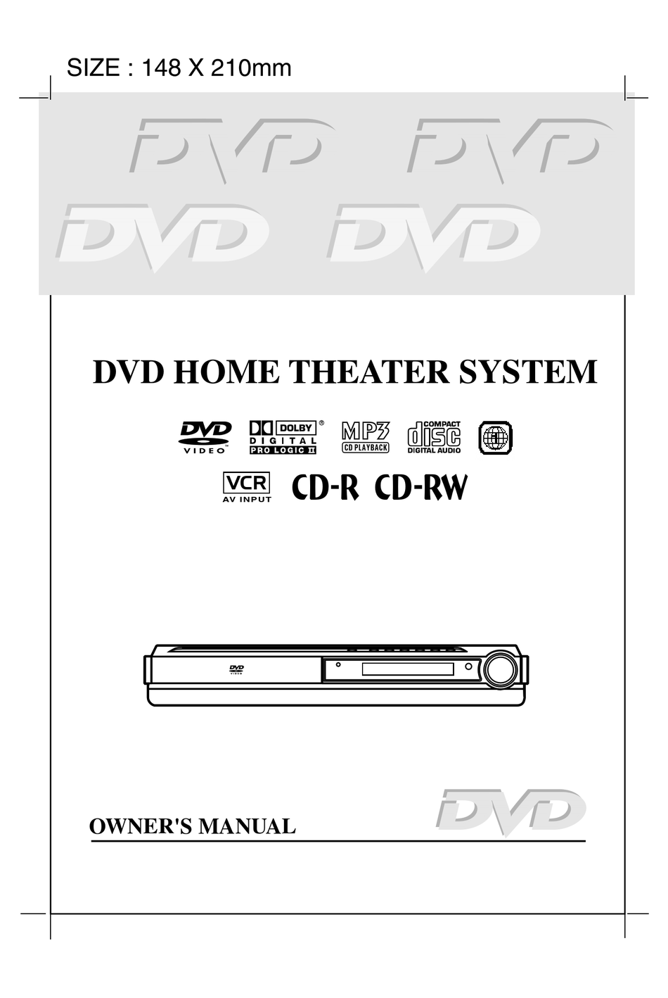 Audiovox Dvd Home Theatre System Cd R Rw Cd Playback Owner S Manual Pdf Download Manualslib