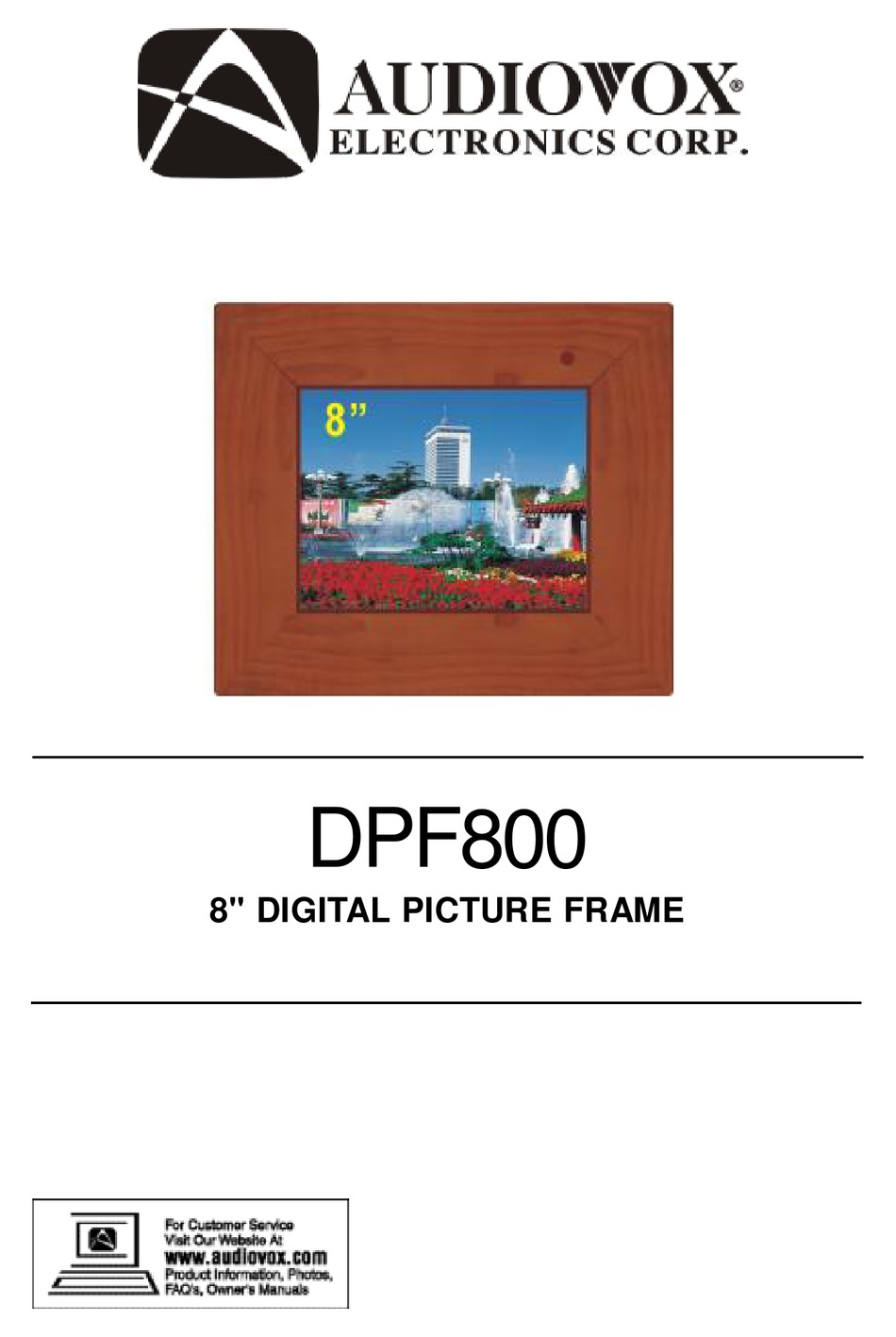 AUDIOVOX DPF800 OWNER'S MANUAL Pdf Download ManualsLib