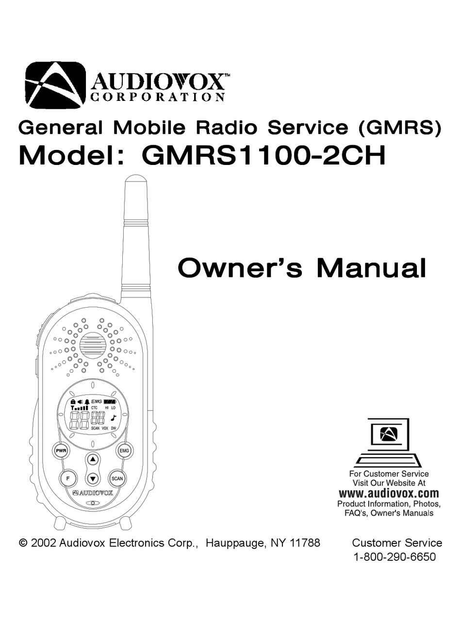 Audiovox Gmrs1100 2ch Owner S Manual Pdf Download Manualslib