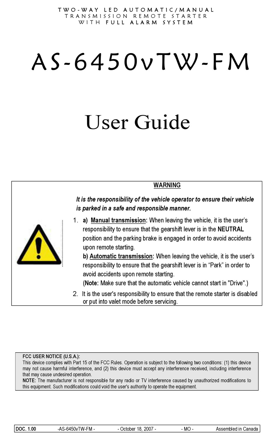 autostart-as-6450vtw-fm-user-manual-pdf-download-manualslib