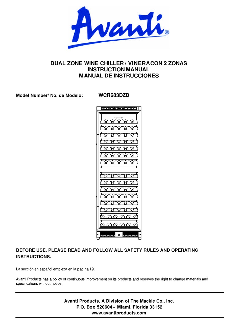 Avanti Wcr683dzd Instruction Manual Pdf Download Manualslib