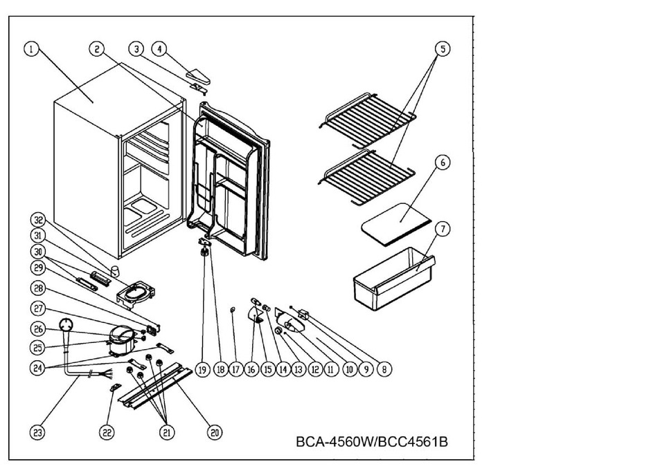 AVANTI BCA 4560W PARTS LIST Pdf Download ManualsLib   Avanti Bca 4560w 