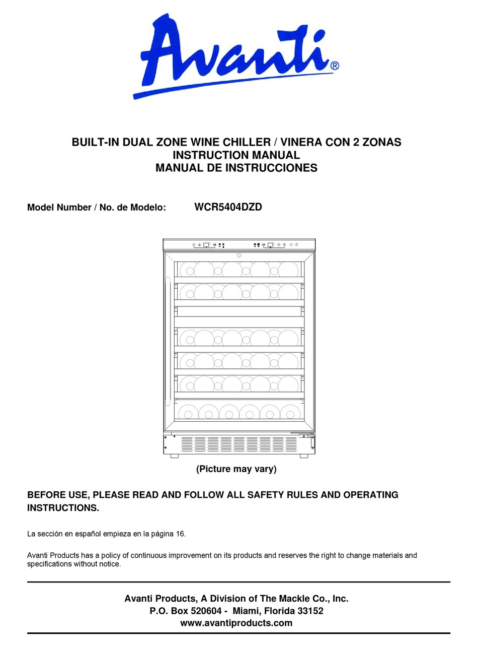 Avanti Wcr5404dzd Instruction Manual Pdf Download Manualslib