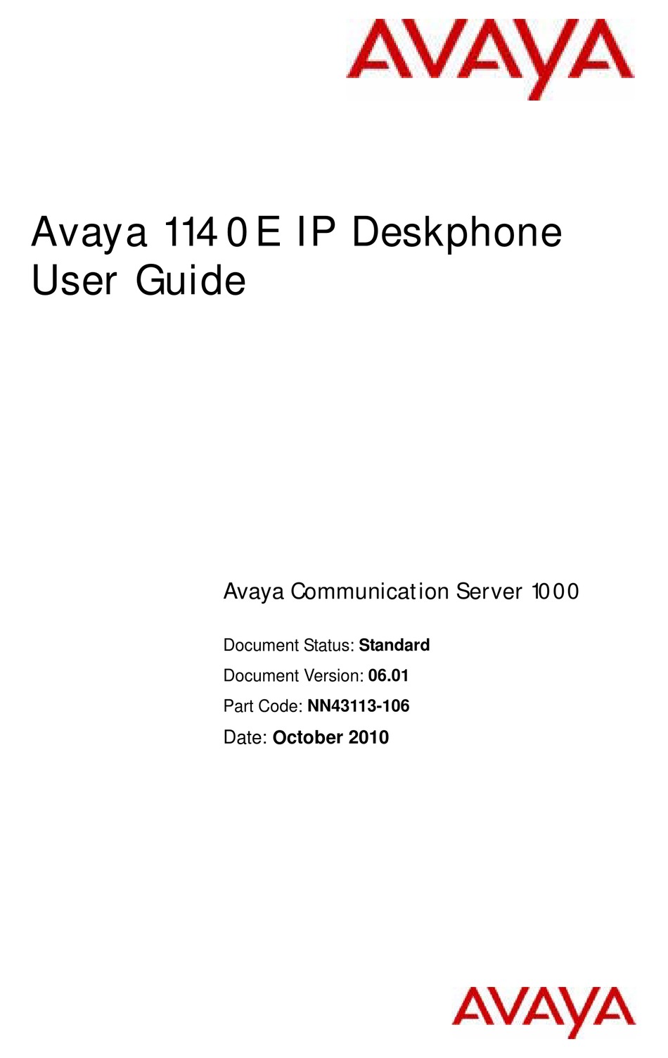 AVAYA 1140E USER MANUAL Pdf Download | ManualsLib