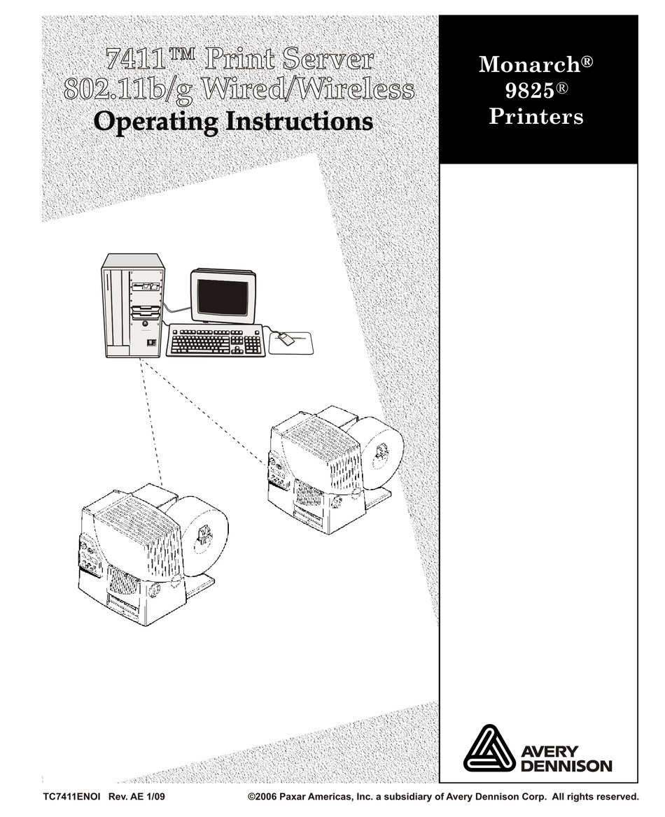 AVERY DENNISON MONARCH 7411 OPERATING INSTRUCTIONS MANUAL Pdf Download