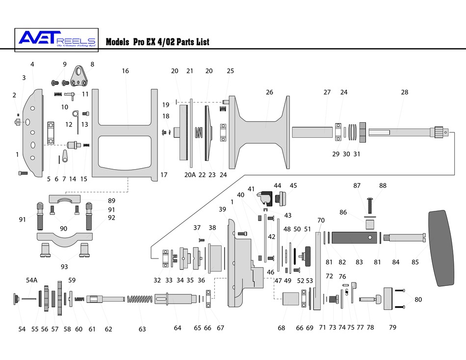 AVET REELS FISHING REEL PRO EX 4 02 PARTS LIST Pdf Download