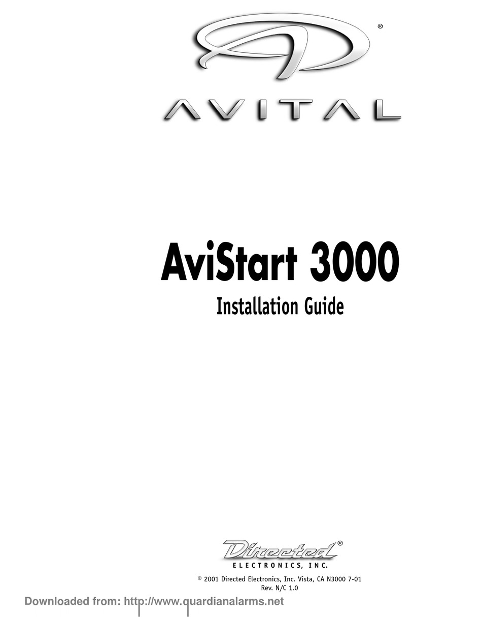 AVITAL AVISTART 3000 INSTALLATION MANUAL Pdf Download ManualsLib