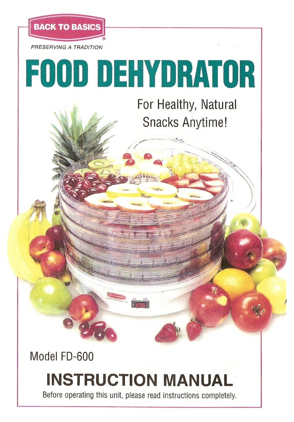 Deshidratador de frutas y verduras Back to Basics FD-600