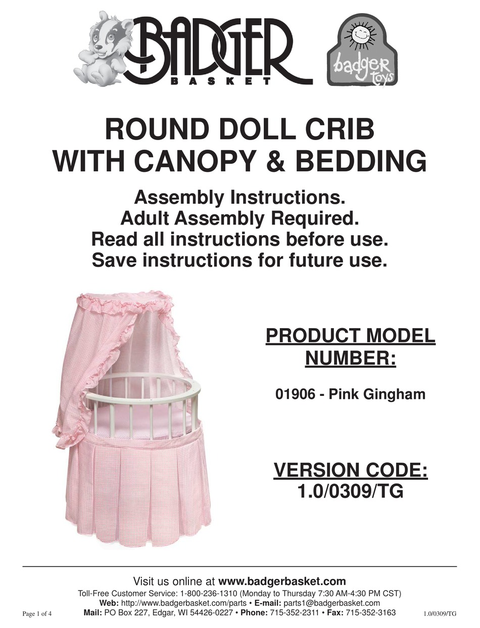 BADGER BASKET 1906 ASSEMBLY INSTRUCTIONS Pdf Download ManualsLib