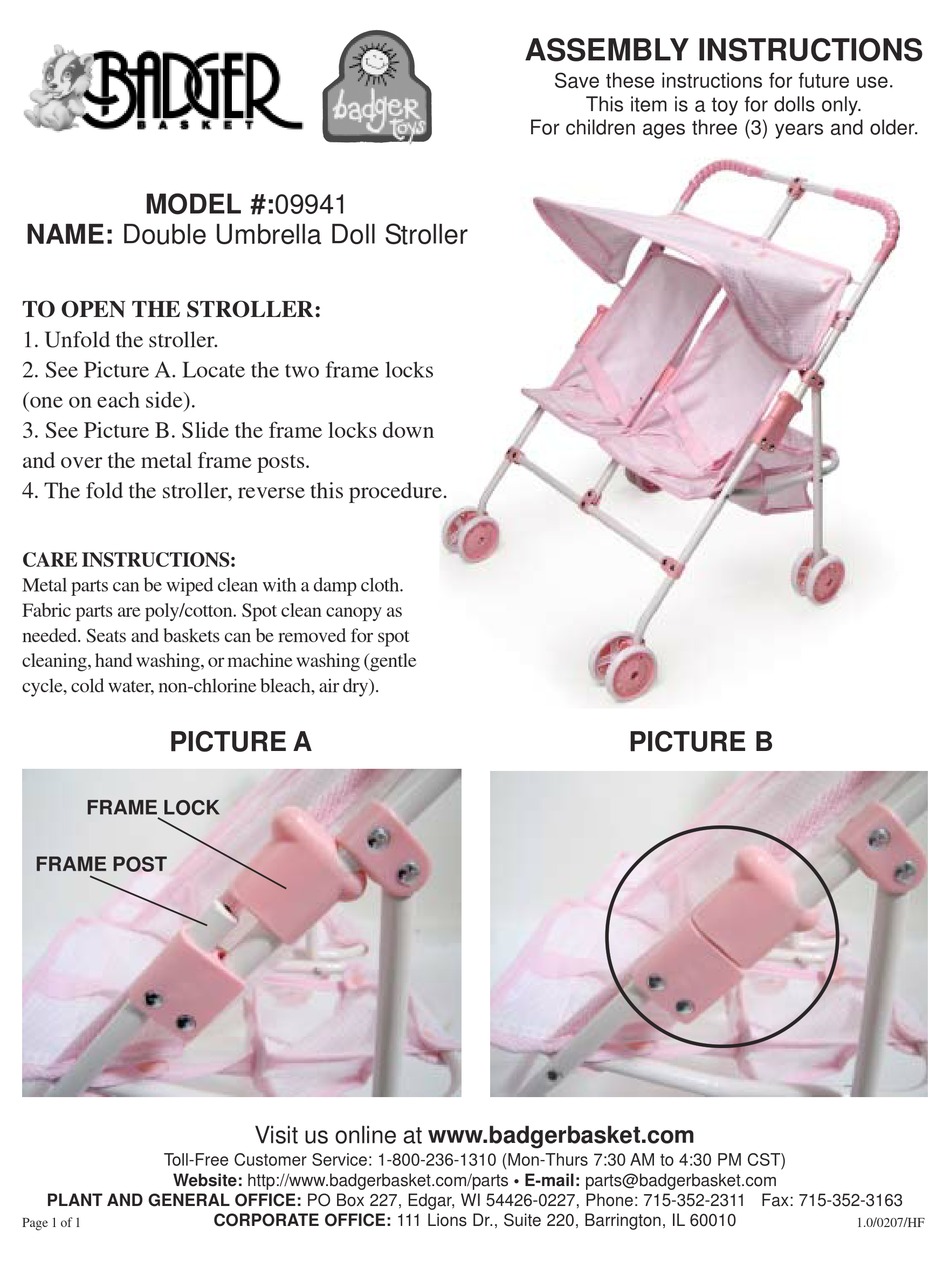 BADGER BASKET 9941 ASSEMBLY INSTRUCTIONS Pdf Download ManualsLib