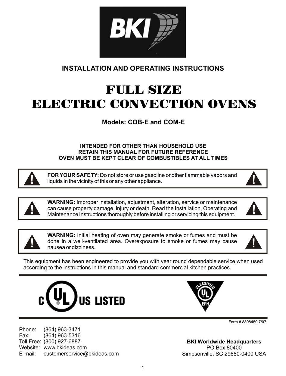 BKI CB-MVPWDS INSTALLATION AND OPERATING INSTRUCTIONS MANUAL Pdf ...