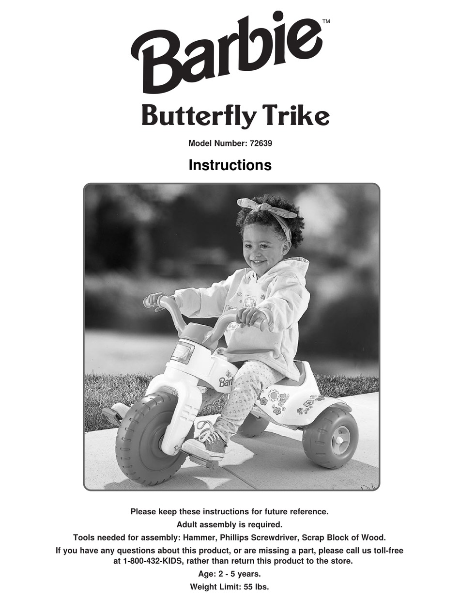 BARBIE BUTTERFLY TRIKE 72639 