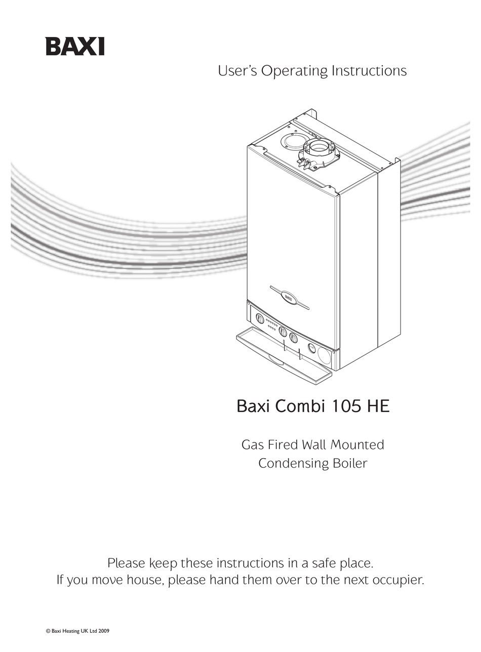 BAXI COMBI 105 HE USER OPERATING INSTRUCTIONS MANUAL Pdf Download