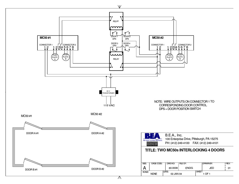 BEA TWO MC50S INTERLOCKING 4 DOORS WIRING DIAGRAM Pdf Download | ManualsLib