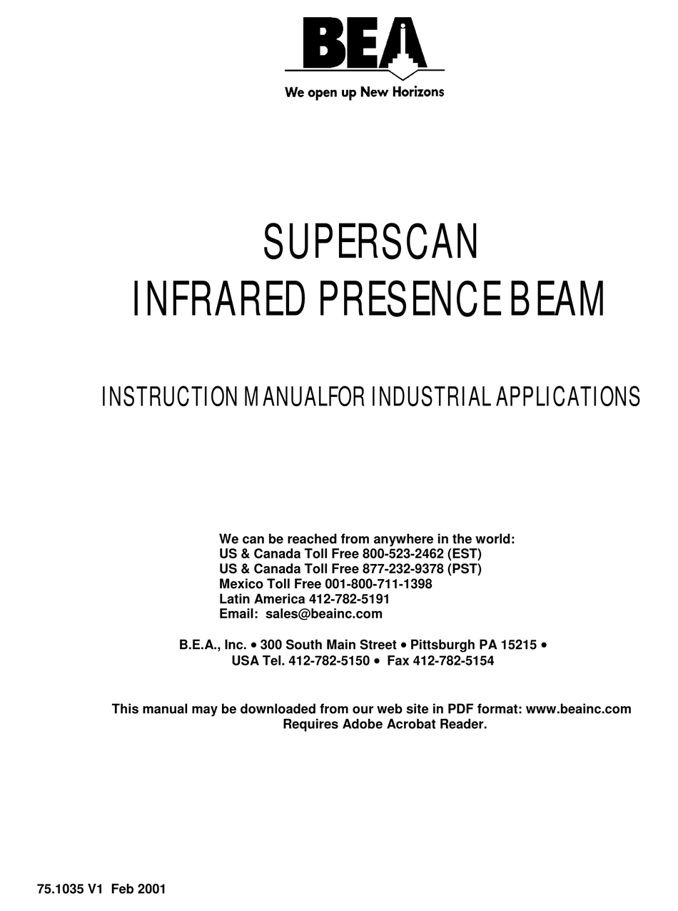 BEA SUPERSCAN INSTRUCTION MANUAL Pdf Download ManualsLib