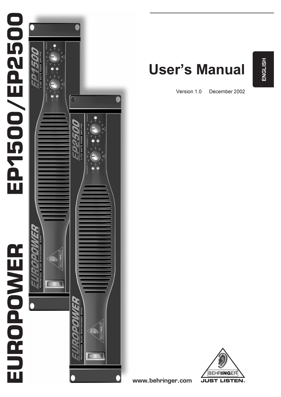 Behringer Europower Ep1500 User Manual Pdf Download Manualslib