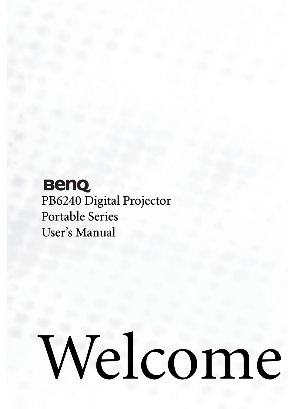 BENQ PORTABLE PB6240 USER MANUAL Pdf Download | ManualsLib