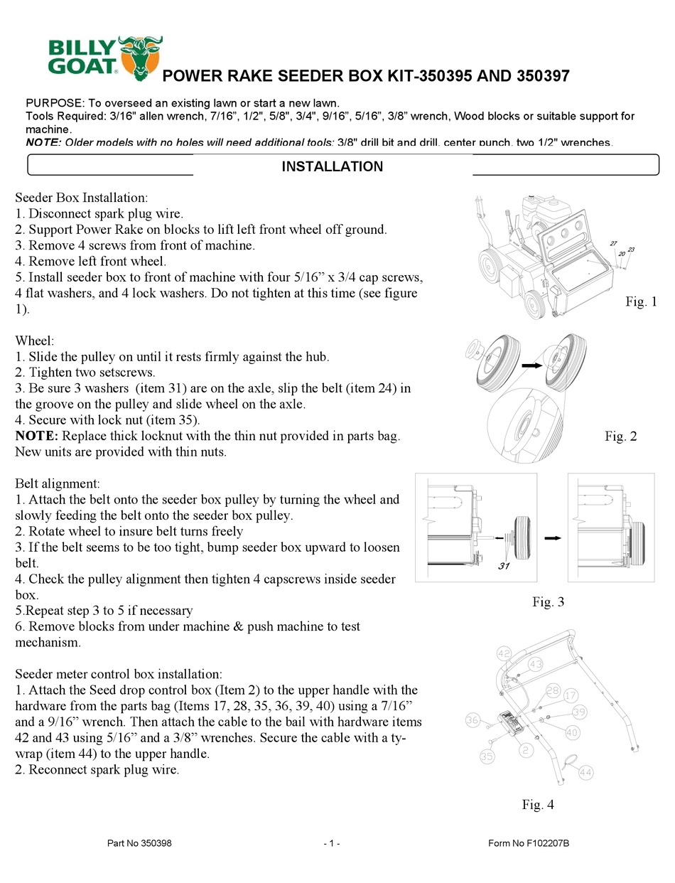 BILLY GOAT 350395 USER MANUAL Pdf Download ManualsLib