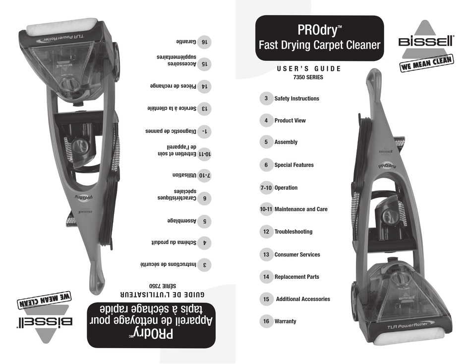 Bissell Prodry 7350 User Manual Pdf Download Manualslib