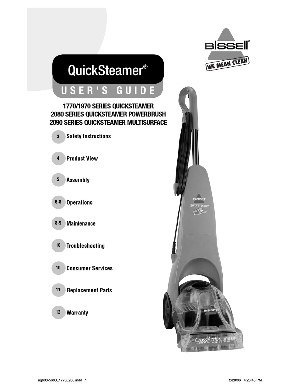 BISSELL 1770 USER MANUAL Pdf Download ManualsLib