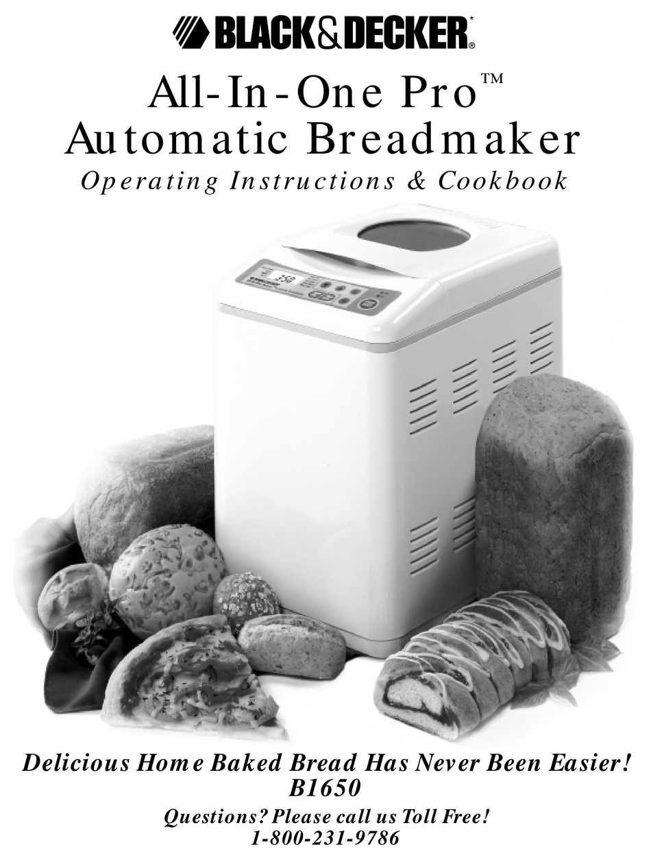 Black & Decker BK1015W Bread Maker Machine Use and Care Owner Manual 66  Pages 