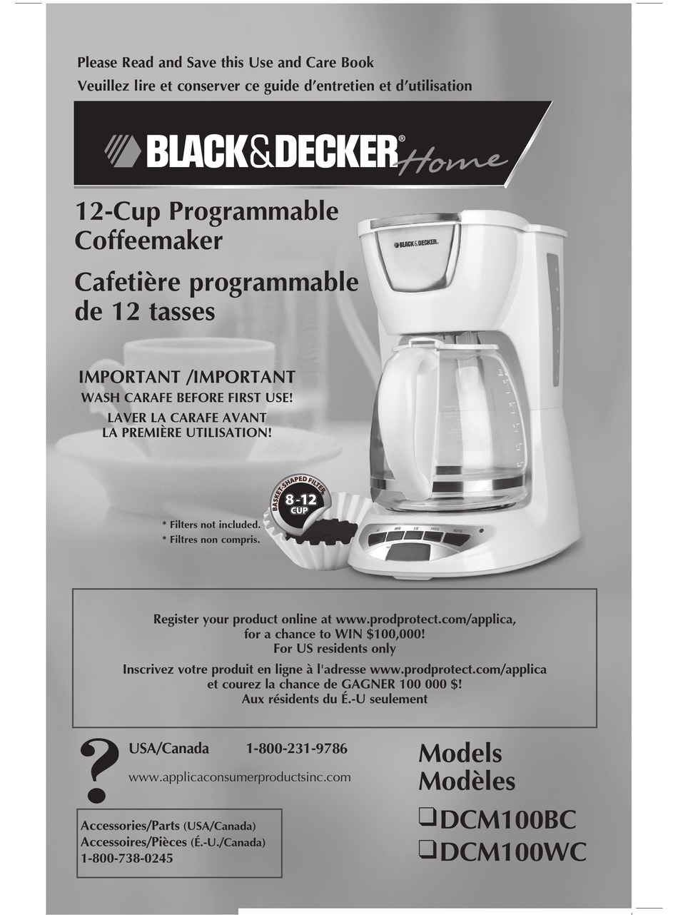 Black & Decker DCM100R 12-Cup Programmable Carafe Coffeemaker +