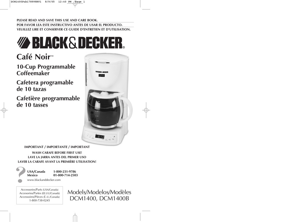 User manual Black & Decker DCM1100B (English - 20 pages)