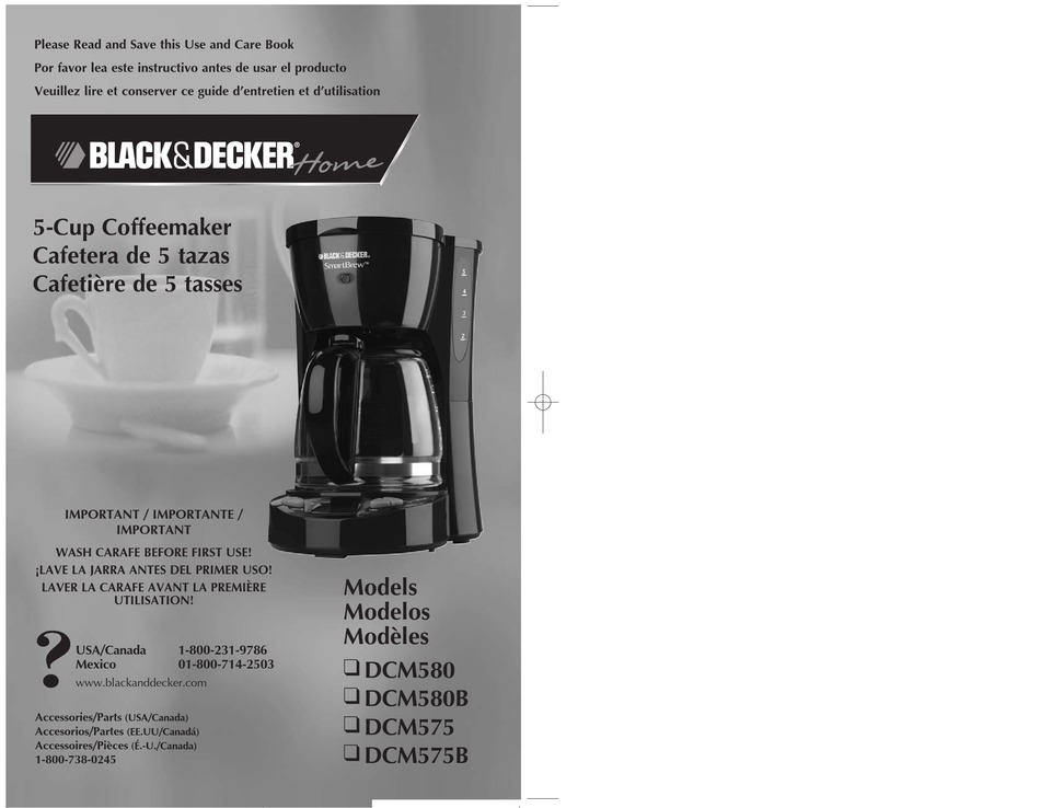 BLACK \u0026 DECKER DCM575 USE AND CARE BOOK MANUAL Pdf Download | ManualsLib