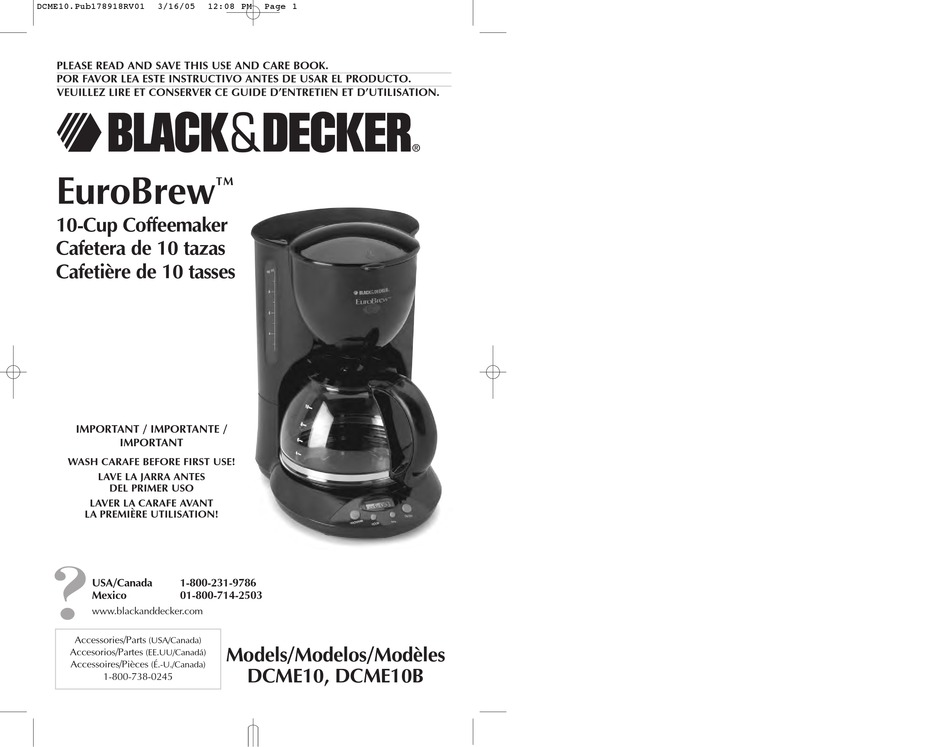 BLACK+DECKER 8-Cup Spacemaker Thermal Carafe Coffeemaker, ODC460 