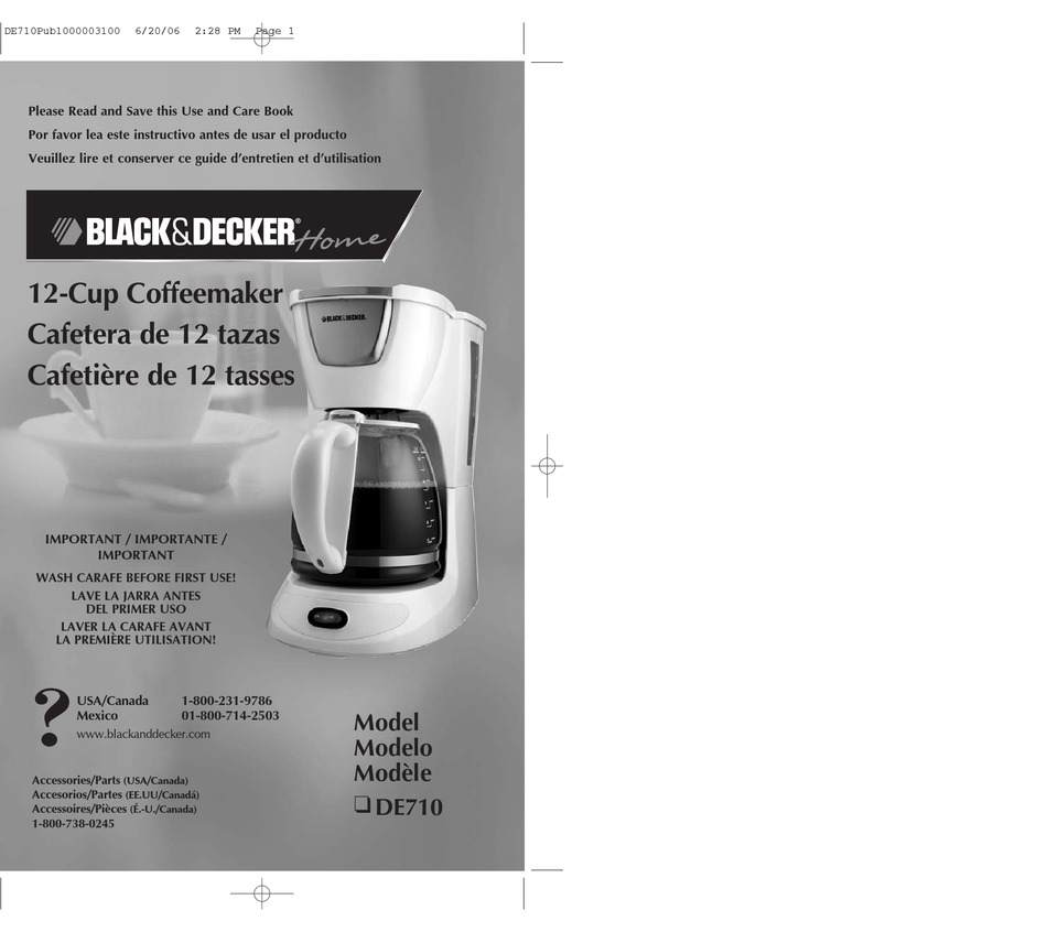 BLACK & DECKER DCM16 USE AND CARE BOOK MANUAL Pdf Download