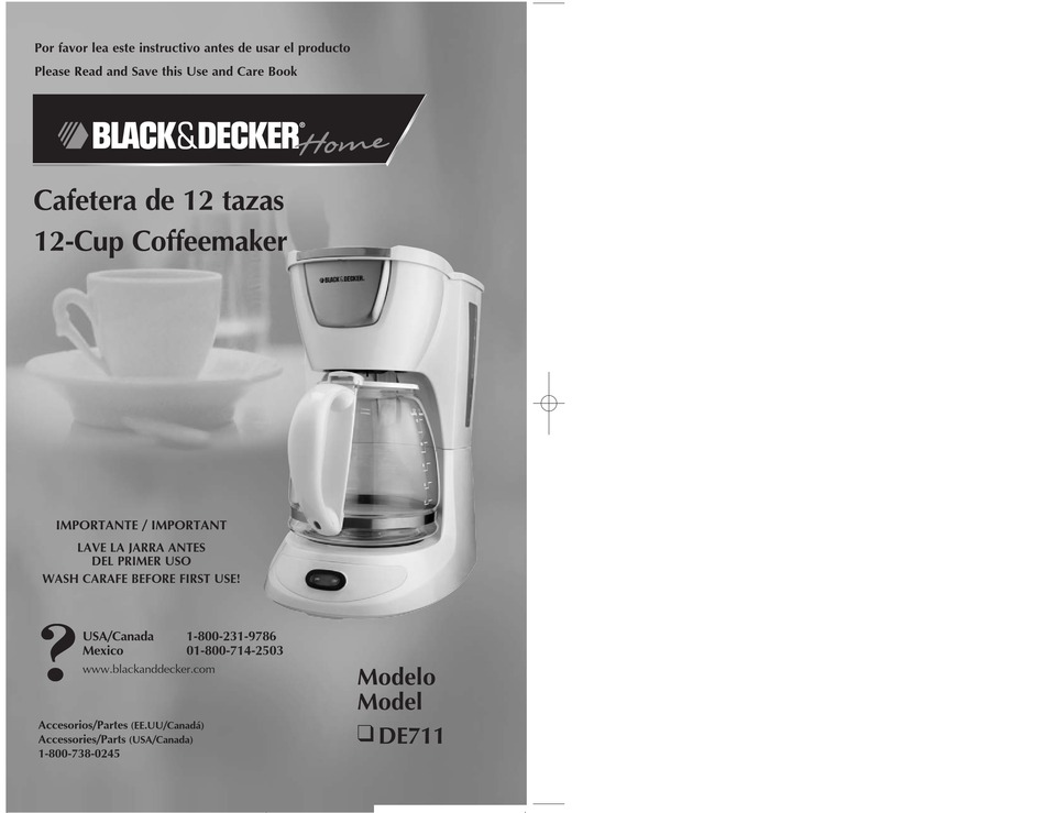 BLACK \u0026 DECKER DE711 USE AND CARE BOOK MANUAL Pdf Download | ManualsLib