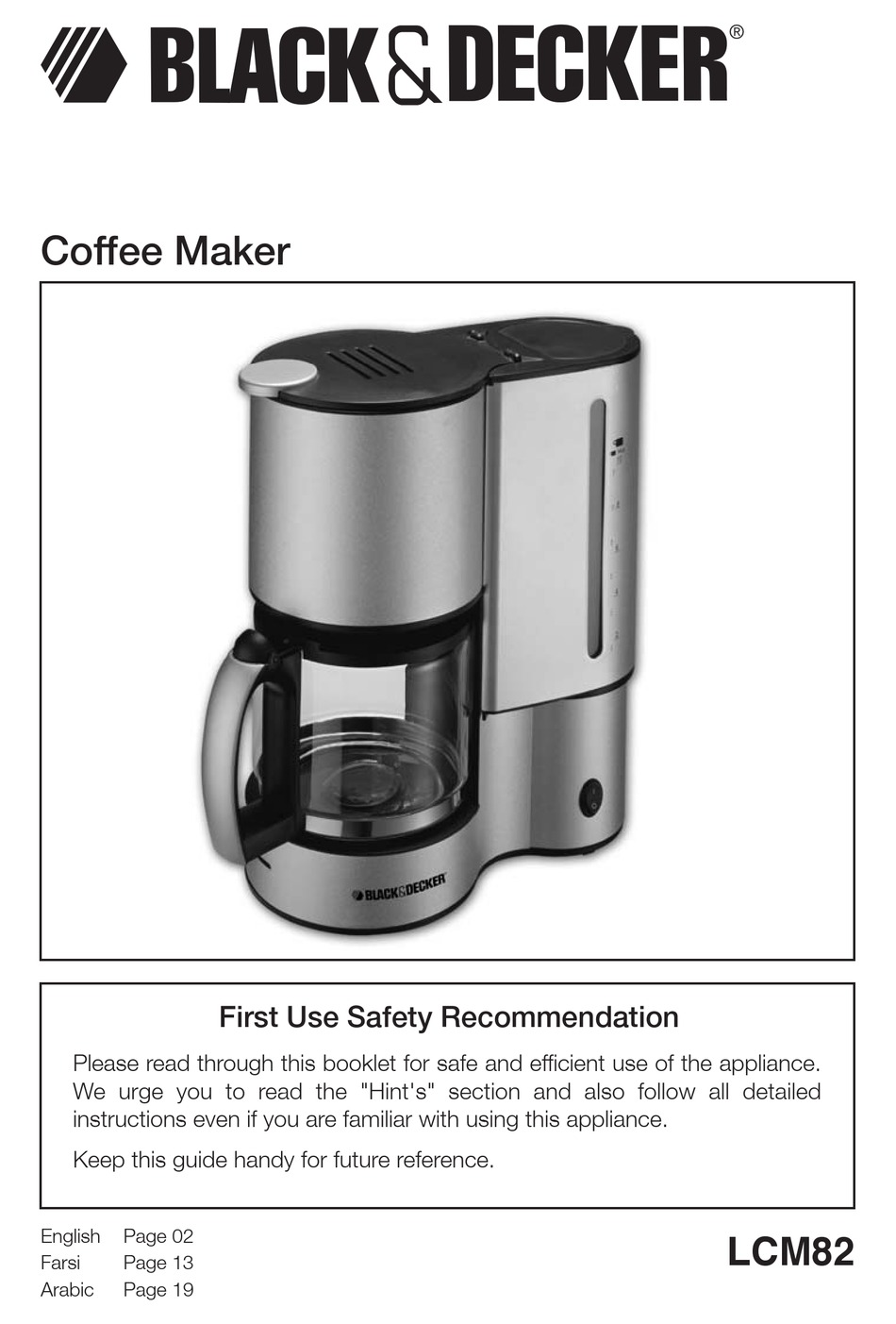 BLACK \u0026 DECKER LCM82 INSTRUCTION MANUAL 