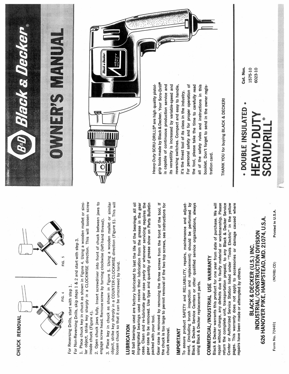 Black & Decker 1166-220 Parts Diagram for Electric Drill